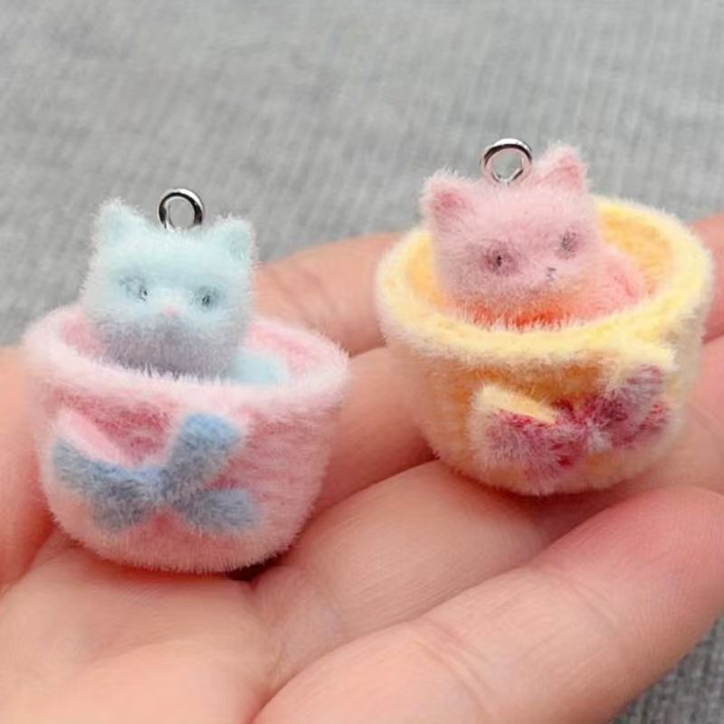 Jewelry Making With Resin - จี้แมวเรซิน 3D แบบนุ่ม 4 ชิ้น สำหรับทำเครื่องประดับ
