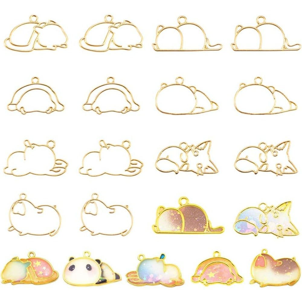 Jewelry Making With Resin - 14pcs Hibernator Theme เปิด BEZEL Charms