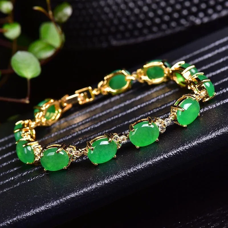 Jewelry Making Jewelry - หยกสีเขียวธรรมชาติ Agate LOVE สร้อยข้อมือลูกปัดกําไลข้อมือ Charm เครื่องประดับโยคะ