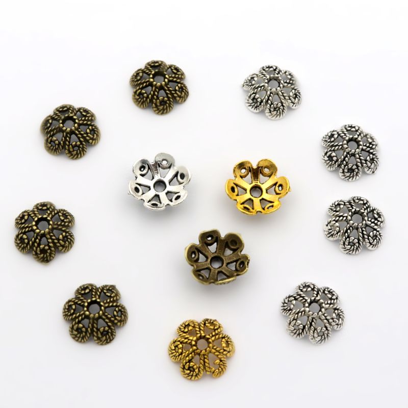 Jewelry Making Business - 50pcs ดอกไม้ Hollow หลวม Spacer ลูกปัดสําหรับเครื่องประดับทําทําด้วยมือ