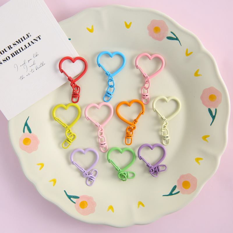 Jewelry Making Jump Rings - ตัวล็อคแบบก้ามปูรูปหัวใจโลหะผสมสังกะสีหลากสี 10 ชิ้น พร้อมห่วงกลม 8 รูปแบบ