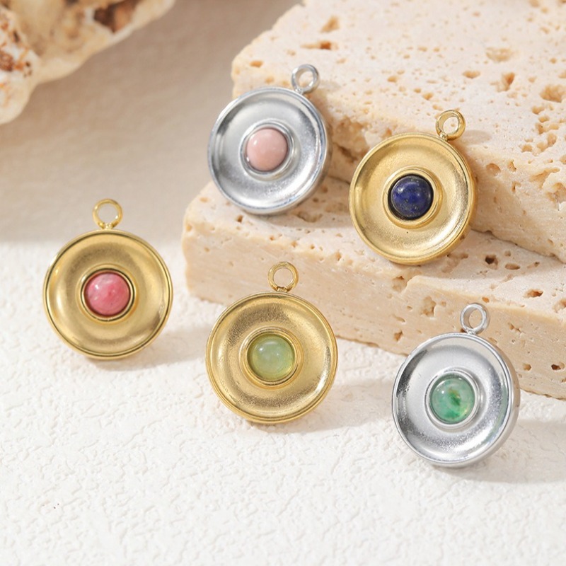 Jewelry Making Michaels - จี้หินขนาดเล็ก 6 ชิ้น แบบดิสก์สองร่อง สำหรับทำเครื่องประดับ DIY