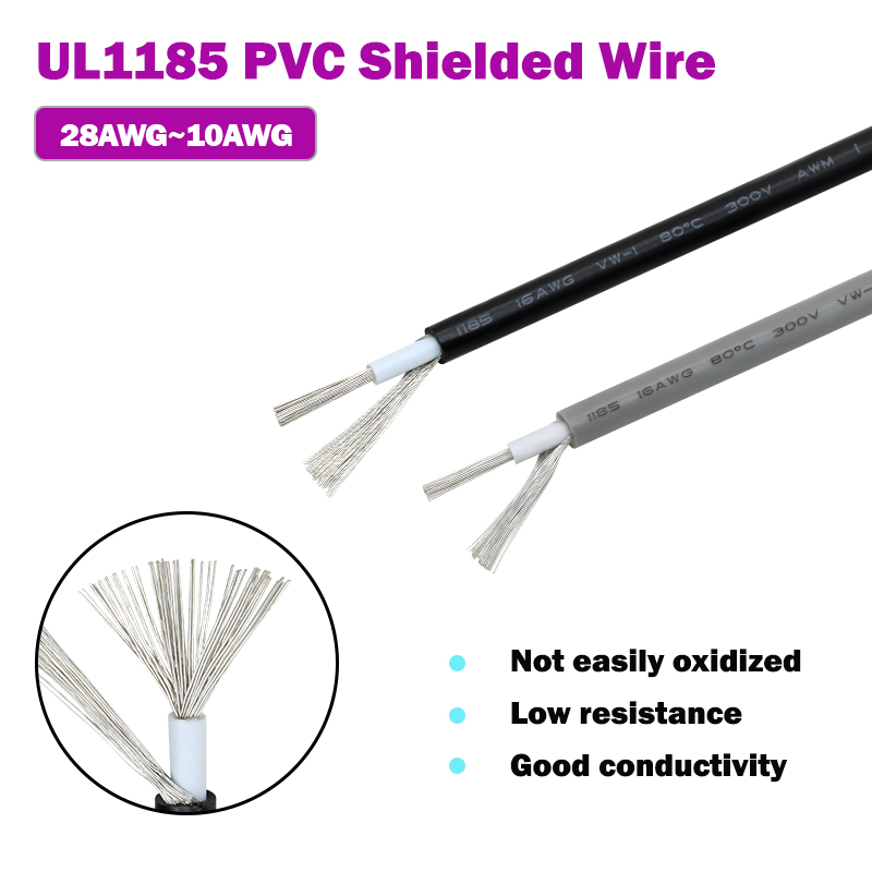 Wire 22 Gauge Copper - 1 ~ 10M UL1185 PVC สายป้องกัน