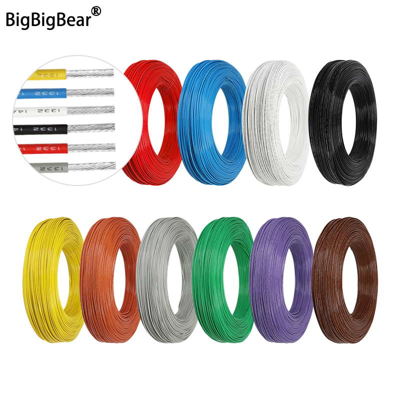 Wire 22 Gauge Copper - 2/5/10m UL1332 PTFE สูงอุณหภูมิ 300V AWG