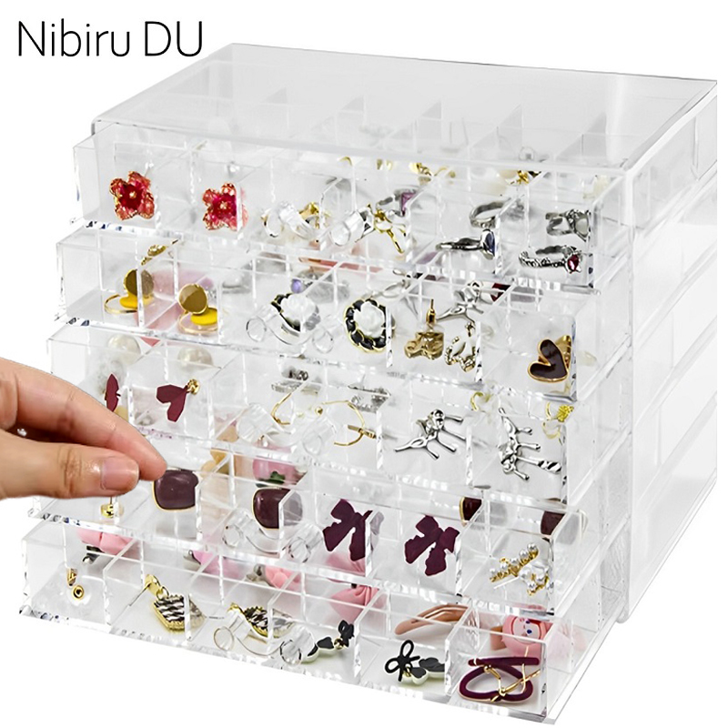 Jewelry Making Organizer Box - กล่องจัดเก็บเครื่องประดับใส72/79/120ช่องใส่จอแสดงผลพลาสติกหลายชั้นพร้อมลิ้นชักตกแต่งเล็บเพชร