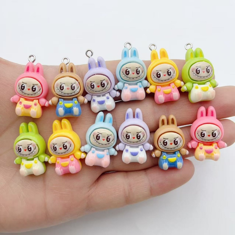 Jewelry Making With Resin - ชาร์มเรซิ่นรูปบ้านกระต่ายสตรอว์เบอร์รี่น่ารัก 10 ชิ้น จี้รูปสัตว์การ์ตูนน่ารักสำหรับต่างหู พวงกุญแจ ทำเครื่องประดับ