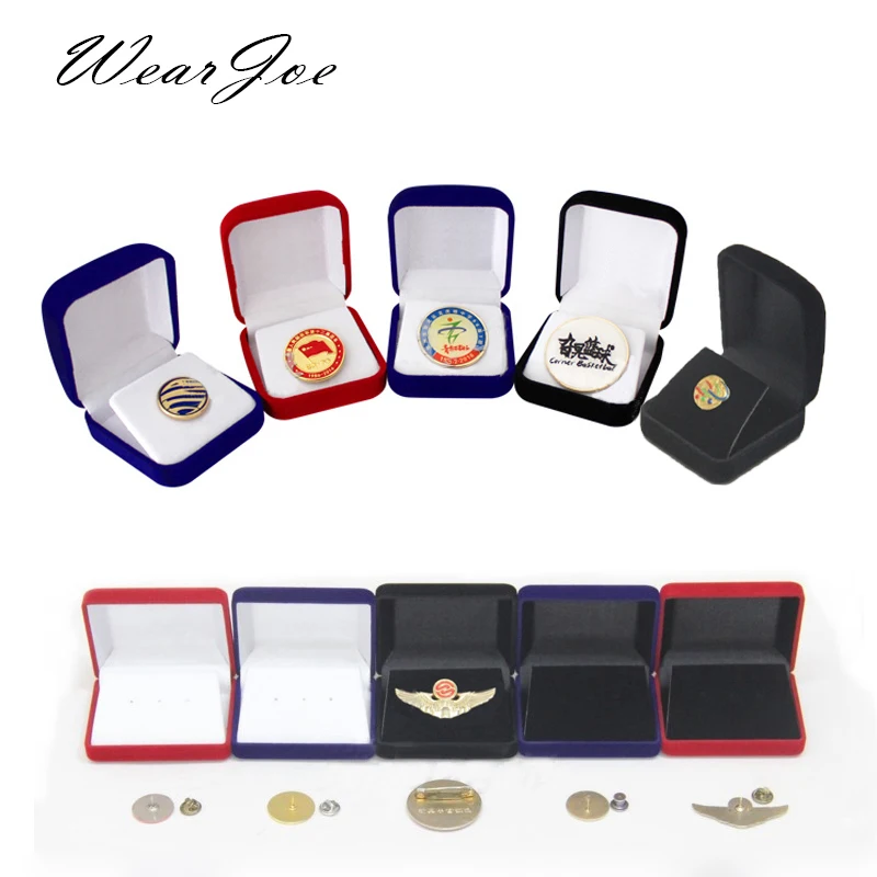 Jewelry Making Organizer Box - Fineป้ายเหรียญกล่องบรรจุภัณฑ์Flockingคอลเลกชันเหรียญที่ระลึกเหรียญเครื่องประดับเข็มกลัดเก็บสัญลักษณ์ผู้ถือกรณี