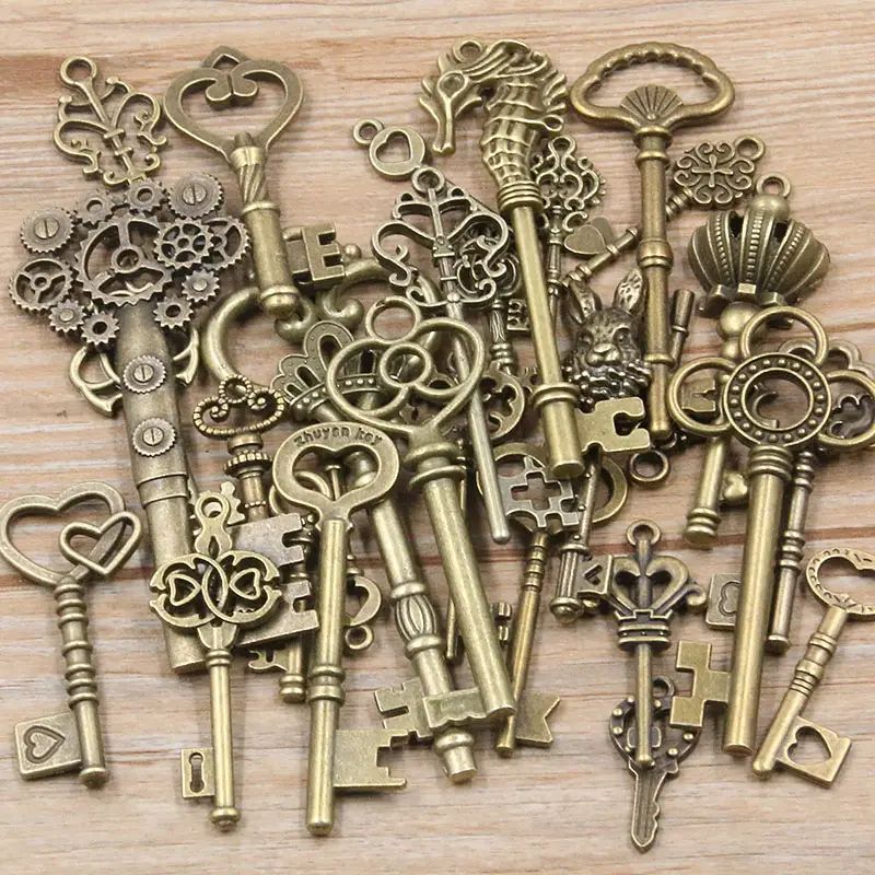 Jewelry Making Business - 50กรัม/แพ็คกุญแจเสน่ห์สร้อยข้อมือสร้อยคอหัตถกรรมโลหะจี้สำหรับเครื่องประดับอุปกรณ์ทำ DIY ธุรกิจขนาดเล็ก
