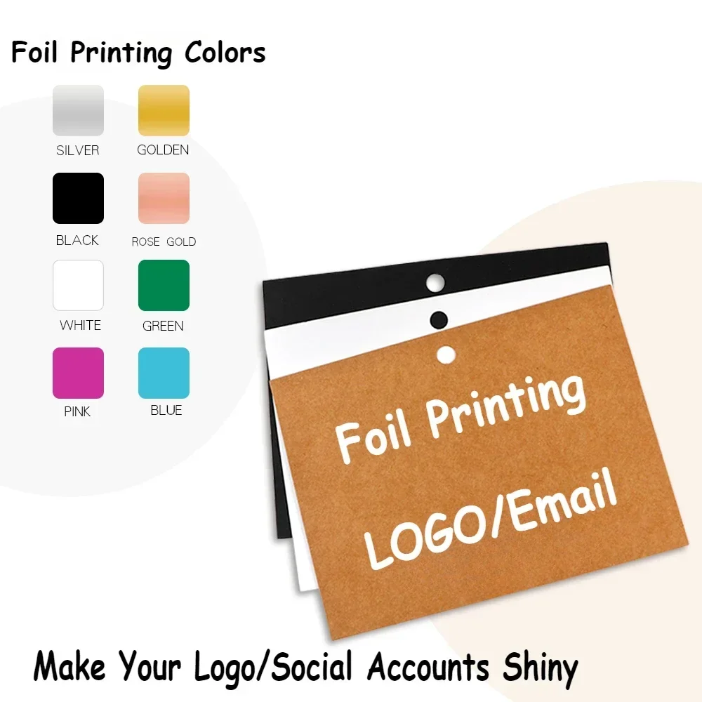 Jewelry Making Business - 100PCS เงาโลโก้แบรนด์ปรับแต่งกระดาษสีดําแพคเกจสําหรับแถบคาดศีรษะฟอยล์การพิมพ์ DIY เครื่องประดับขนาดเล็กธุรกิจแพคเกจ