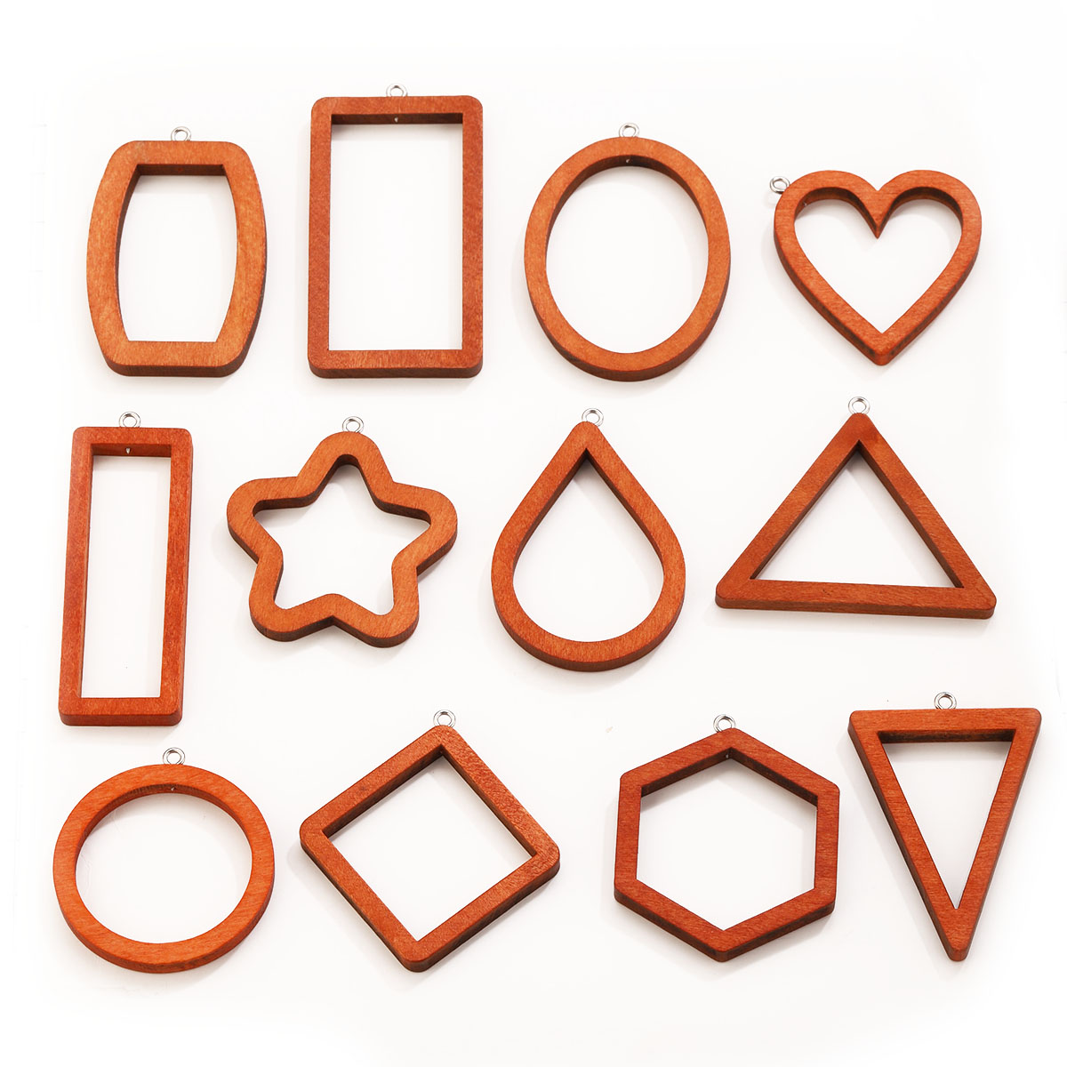 Jewelry Making With Resin - จี้รูปทรงเรขาคณิตไม้รูปสามเหลี่ยมและสี่เหลี่ยม 10 ชิ้น สำหรับต่างหู สร้อยข้อมือ ตัวเชื่อมต่อ