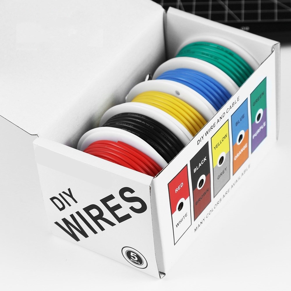 Wire 22 Gauge Copper - 20-24AWG สายไฟซิลิโคนแบบยืดหยุ่นสาย 22 Gauge Stranded ลวดทองแดงกระป๋อง