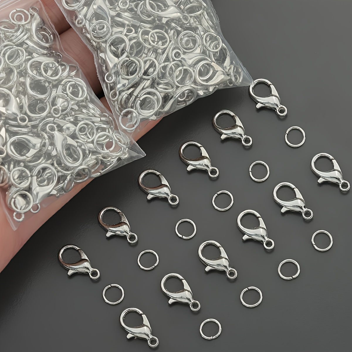 ตัวล็อคแบบก้ามปู 1/2/300 ชิ้น  - Jewelry Making Jump Rings บทวิจารณ์และราคา