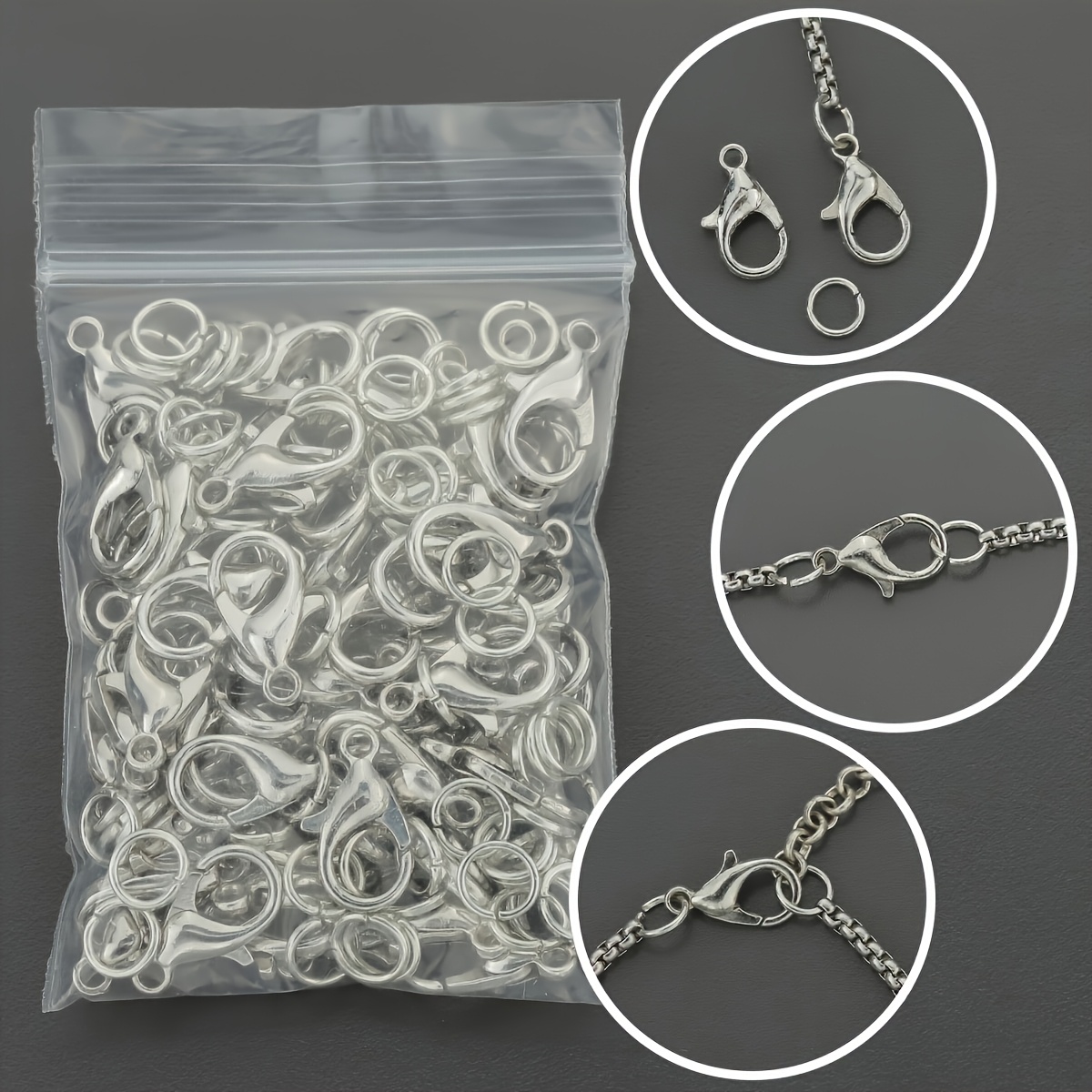 ตัวล็อคแบบก้ามปู 1/2/300 ชิ้น  - Jewelry Making Jump Rings บทวิจารณ์และราคา
