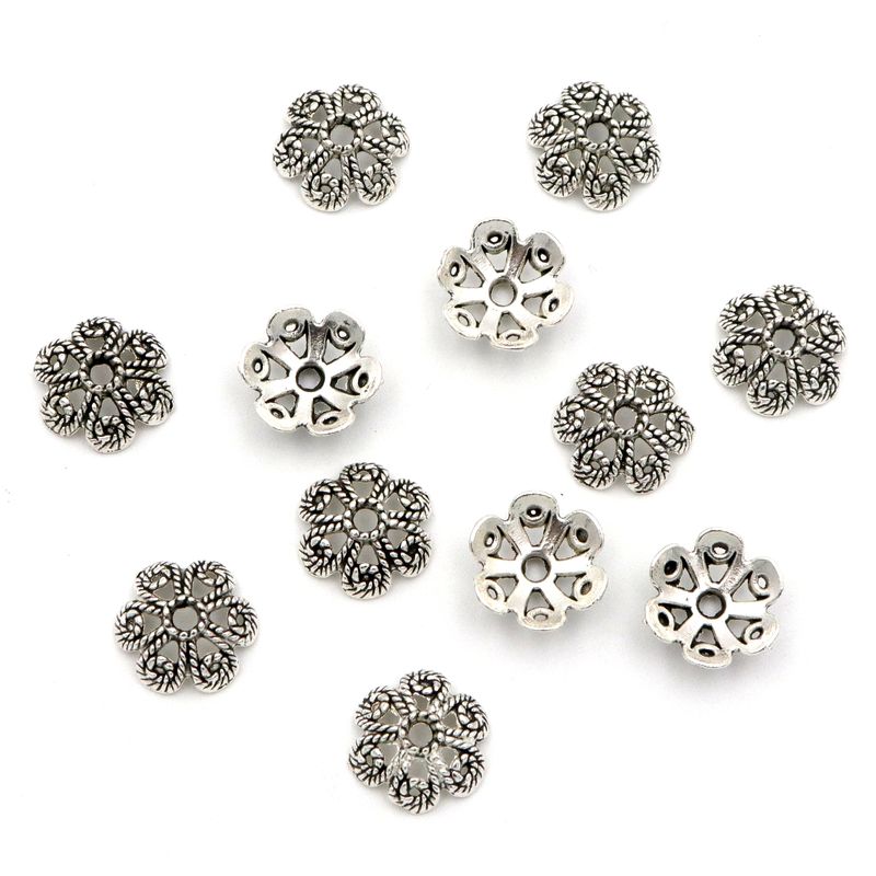 50pcs ดอกไม้ Hollow หลวม Space - Jewelry Making Business บทวิจารณ์และราคา
