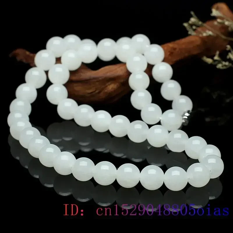 สีขาวหยกลูกปัดสร้อยคอลูกปัดธรร - Jewelry Making Jewelry บทวิจารณ์และราคา