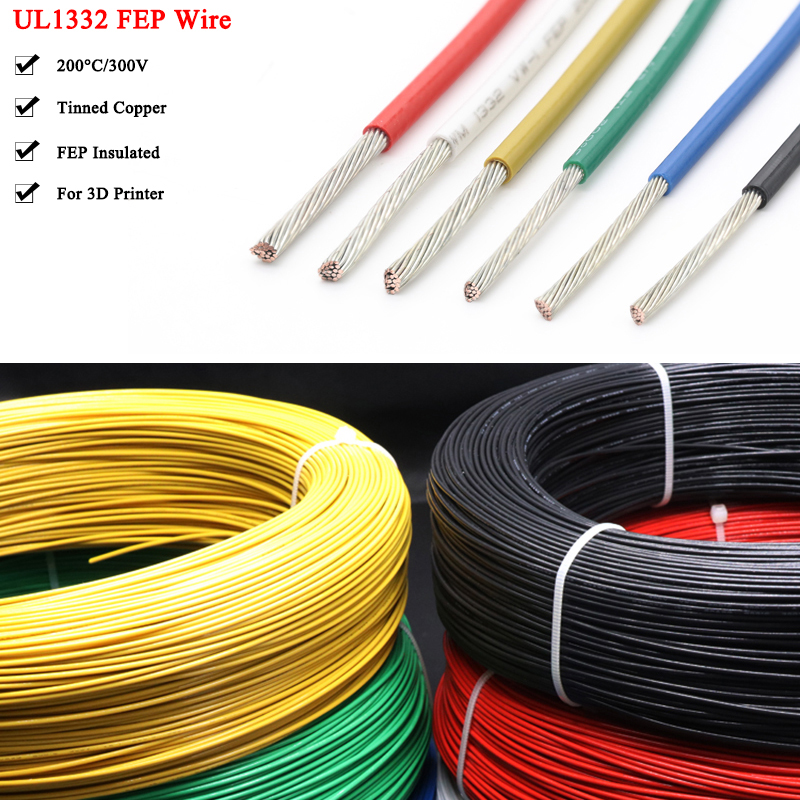 2/5/10m UL1332 PTFE สูงอุณหภูม - Wire 22 Gauge Copper บทวิจารณ์และราคา
