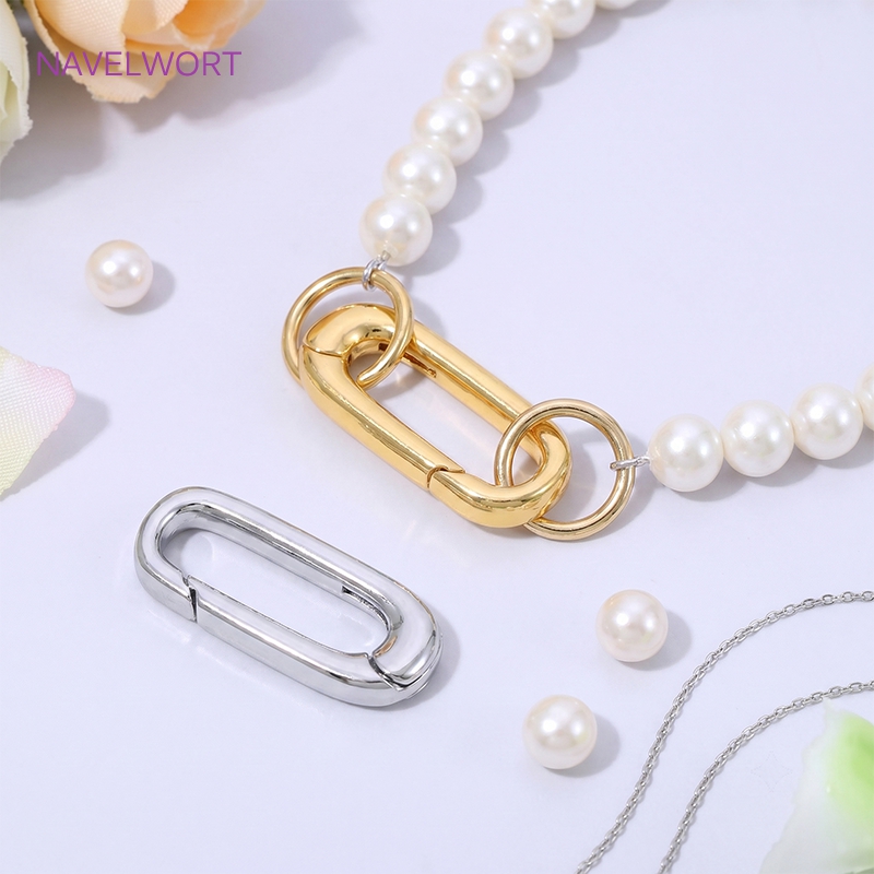 ตัวล็อคแบบสปริงรูปวงรีชุบทอง 1 - Jewelry Making Metal บทวิจารณ์และราคา
