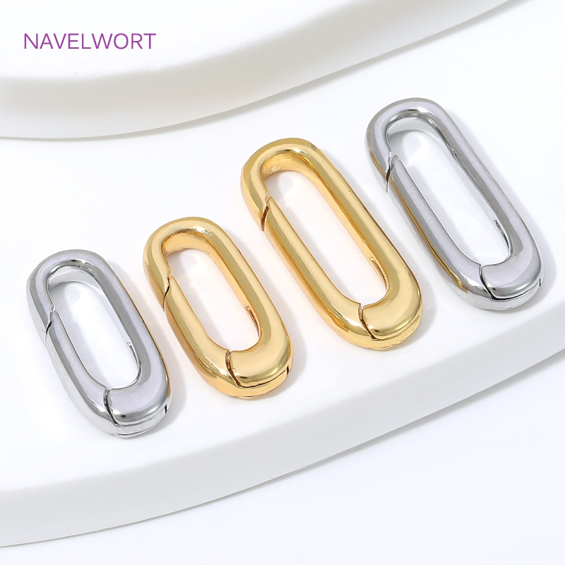ตัวล็อคแบบสปริงรูปวงรีชุบทอง 1 - Jewelry Making Metal บทวิจารณ์และราคา