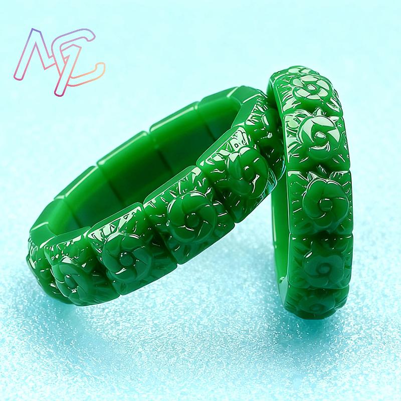 กำไลข้อมือหยกแท้ลายดอกไม้ ดีไซ - Jewelry Making Jewelry บทวิจารณ์และราคา