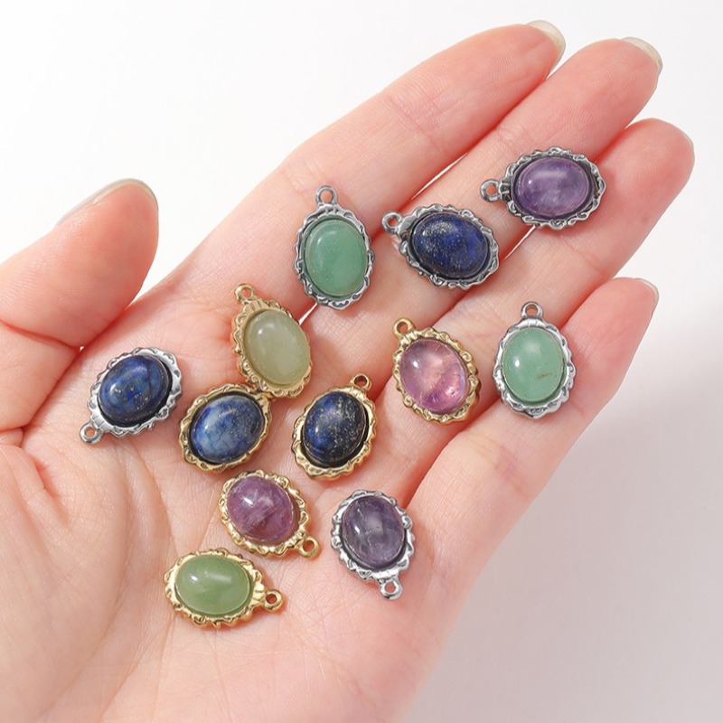 จี้หินธรรมชาติทรงรี 10 ชิ้น ขอ - Jewelry Making Michaels บทวิจารณ์และราคา