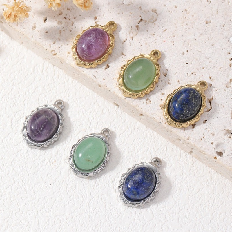จี้หินธรรมชาติทรงรี 10 ชิ้น ขอ - Jewelry Making Michaels บทวิจารณ์และราคา