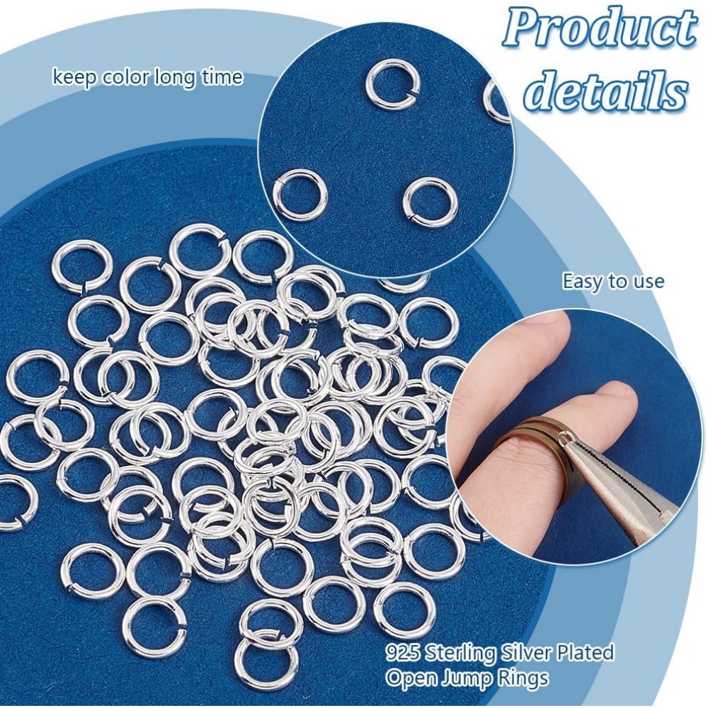 200 PCS 925 เงินสเตอร์ลิงชุบแห - Jewelry Making Jump Rings บทวิจารณ์และราคา