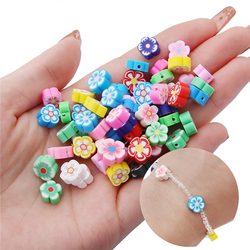 ลูกปัดดินโพลิเมอร์ดอกไม้ผสม10ม - Jewelry Making Business บทวิจารณ์และราคา