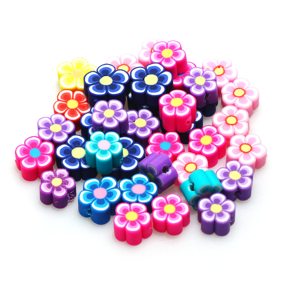 ลูกปัดดินโพลิเมอร์ดอกไม้ผสม10ม - Jewelry Making Business บทวิจารณ์และราคา