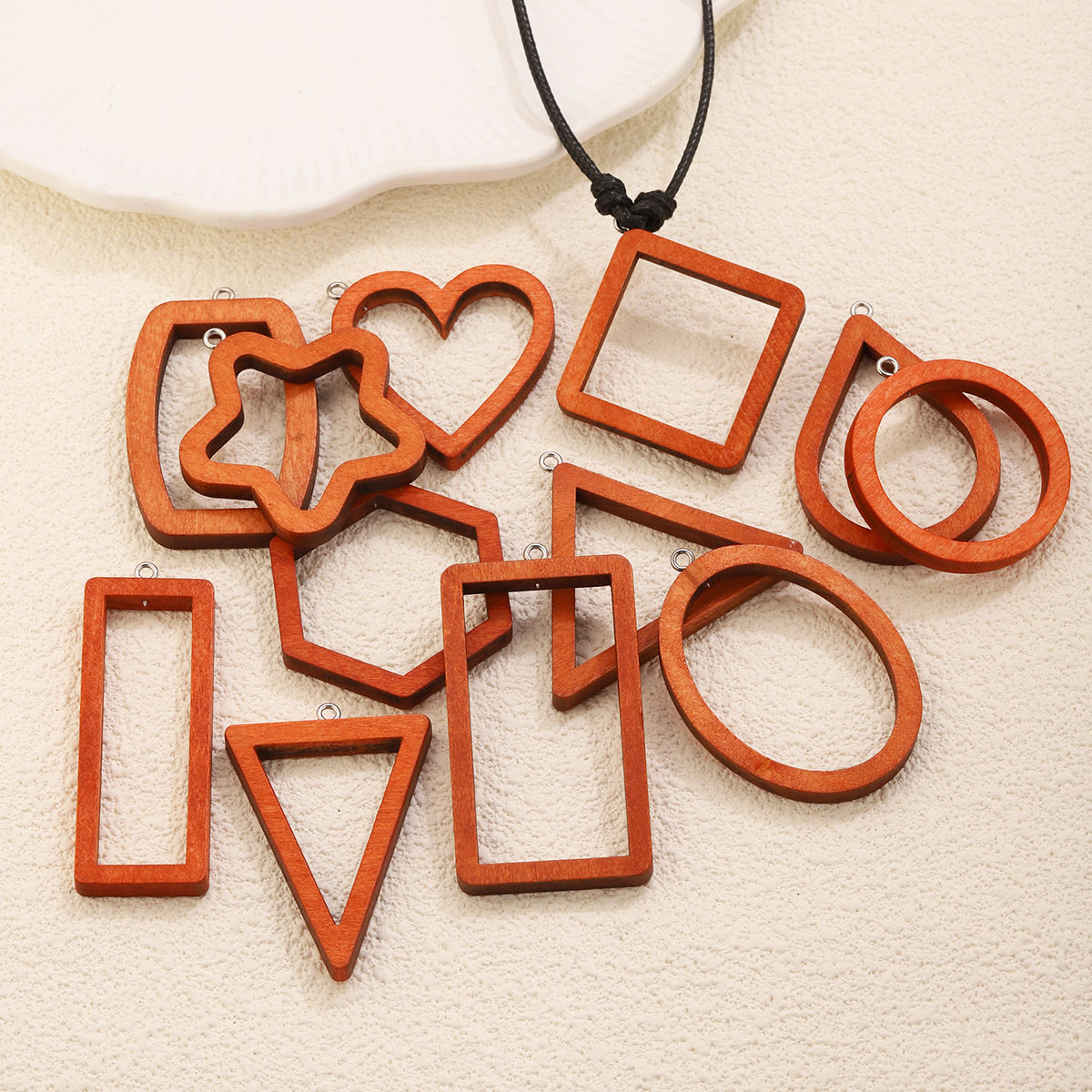 จี้รูปทรงเรขาคณิตไม้รูปสามเหลี - Jewelry Making With Resin บทวิจารณ์และราคา