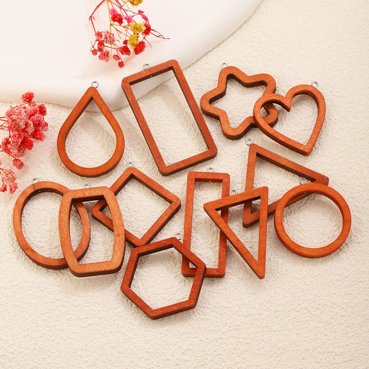 จี้รูปทรงเรขาคณิตไม้รูปสามเหลี - Jewelry Making With Resin บทวิจารณ์และราคา