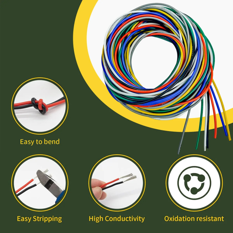 ชุดสายไฟฟ้าซิลิโคนแบบยืดหยุ่น  - Wire 22 Gauge Copper บทวิจารณ์และราคา