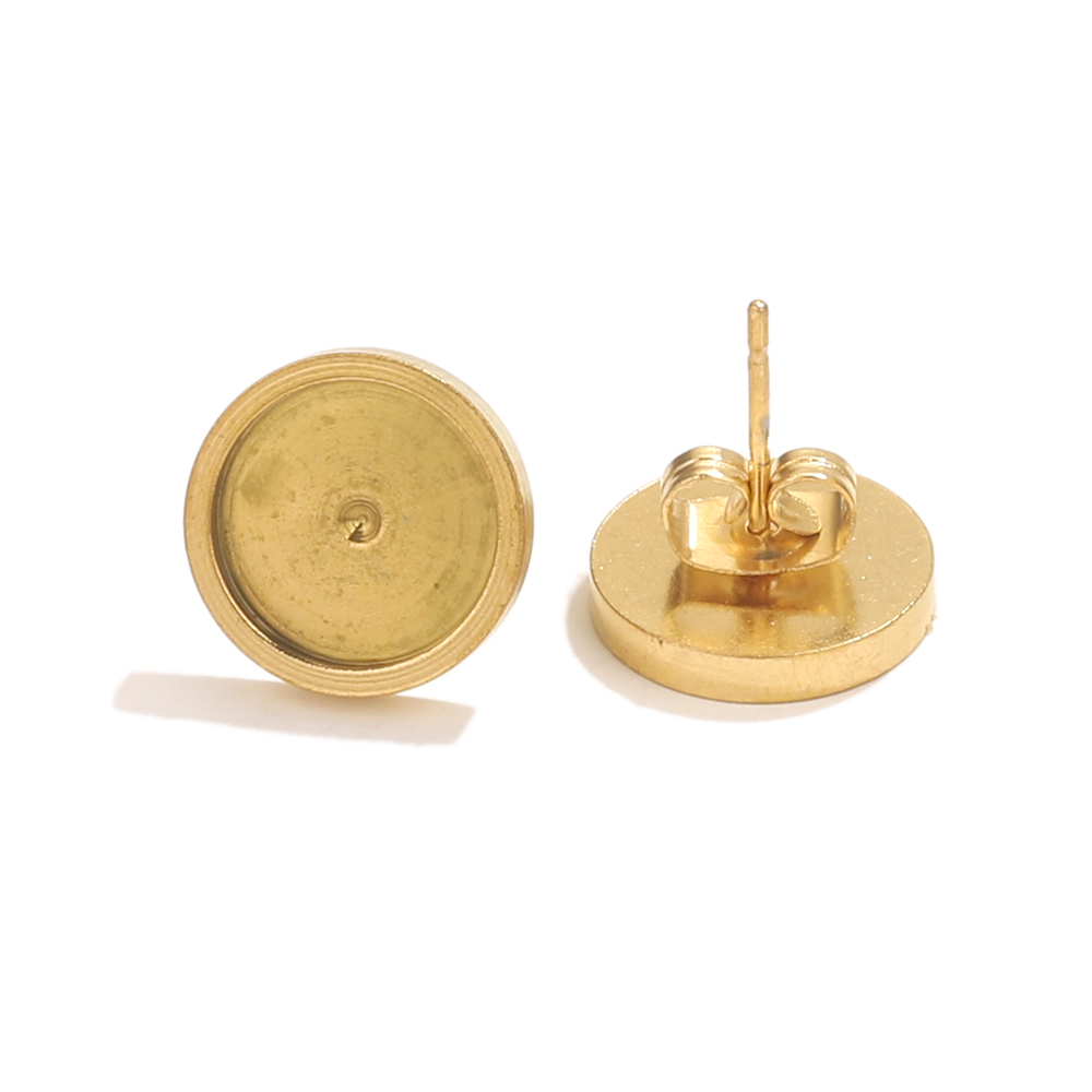 10pcs สแตนเลสสตีลต่างหูสตั๊ดกล - Jewelry Making With Resin บทวิจารณ์และราคา